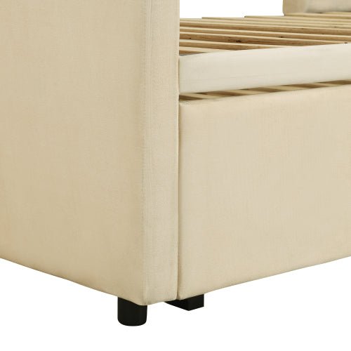 Bellemave® Twin Size Upholstered Daybed with Pop Up Trundle Bed - Bellemave