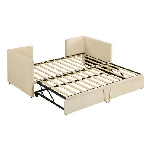 Bellemave® Twin Size Upholstered Daybed with Pop Up Trundle Bed - Bellemave