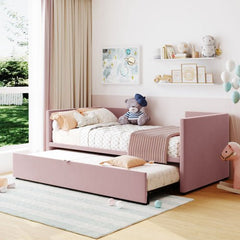 Bellemave® Twin Size Upholstered Daybed with Pop Up Trundle Bed - Bellemave