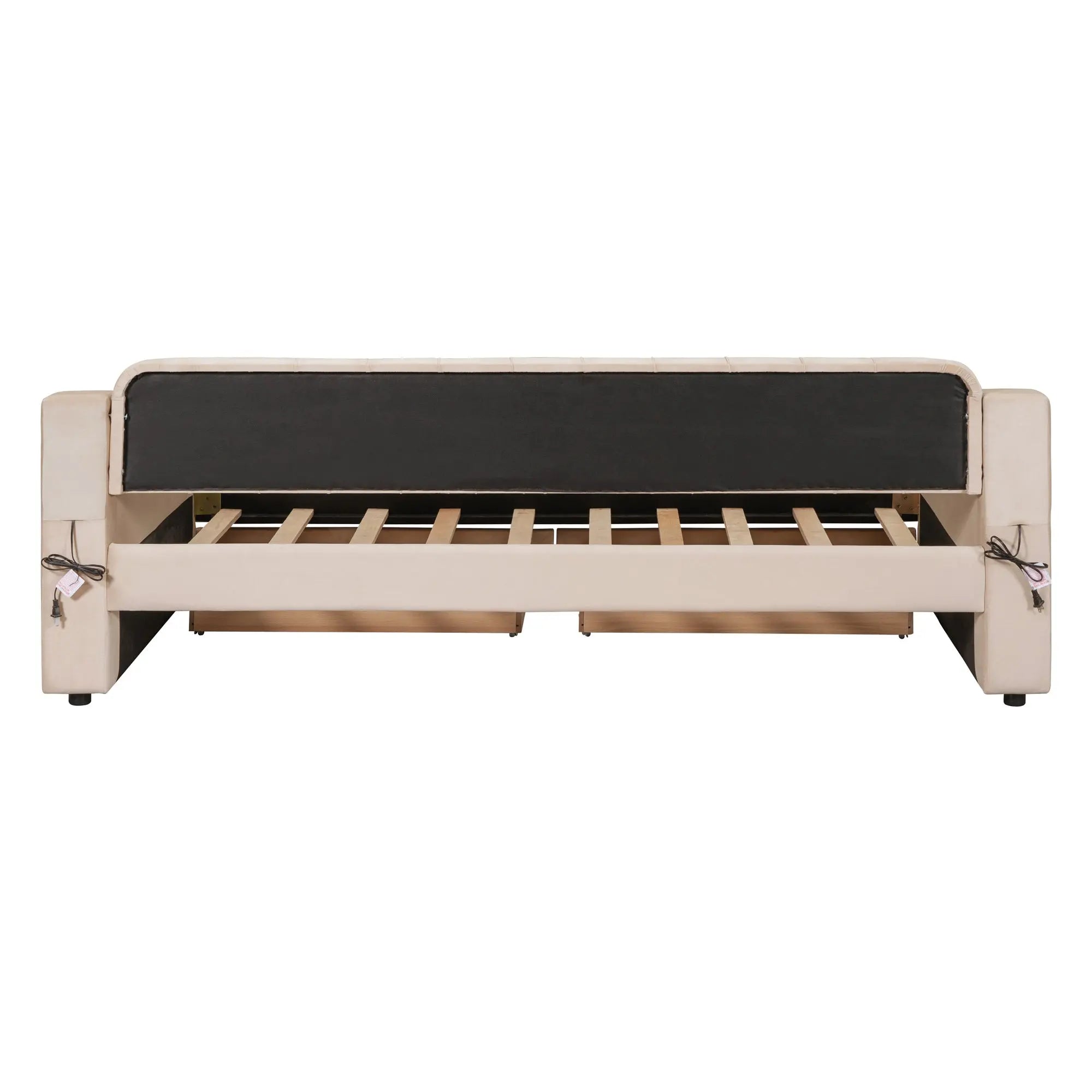 Bellemave® Twin Size Upholstered Daybed with Storage Armrests and USB Port - Bellemave