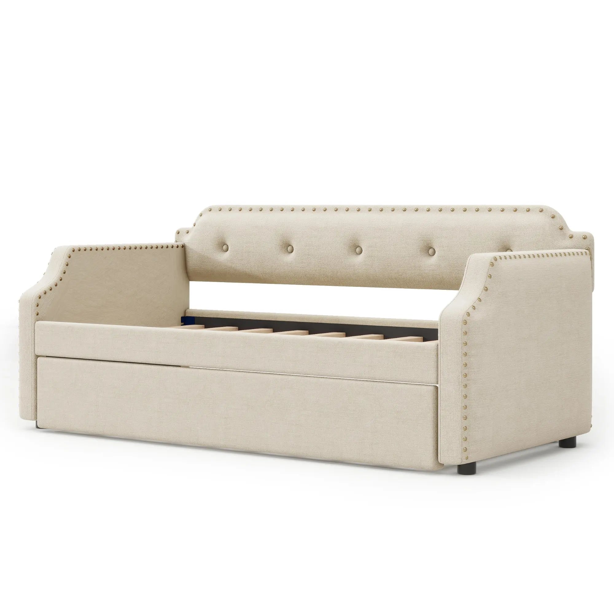 Bellemave® Twin Size Upholstered Daybed with Trundle - Bellemave