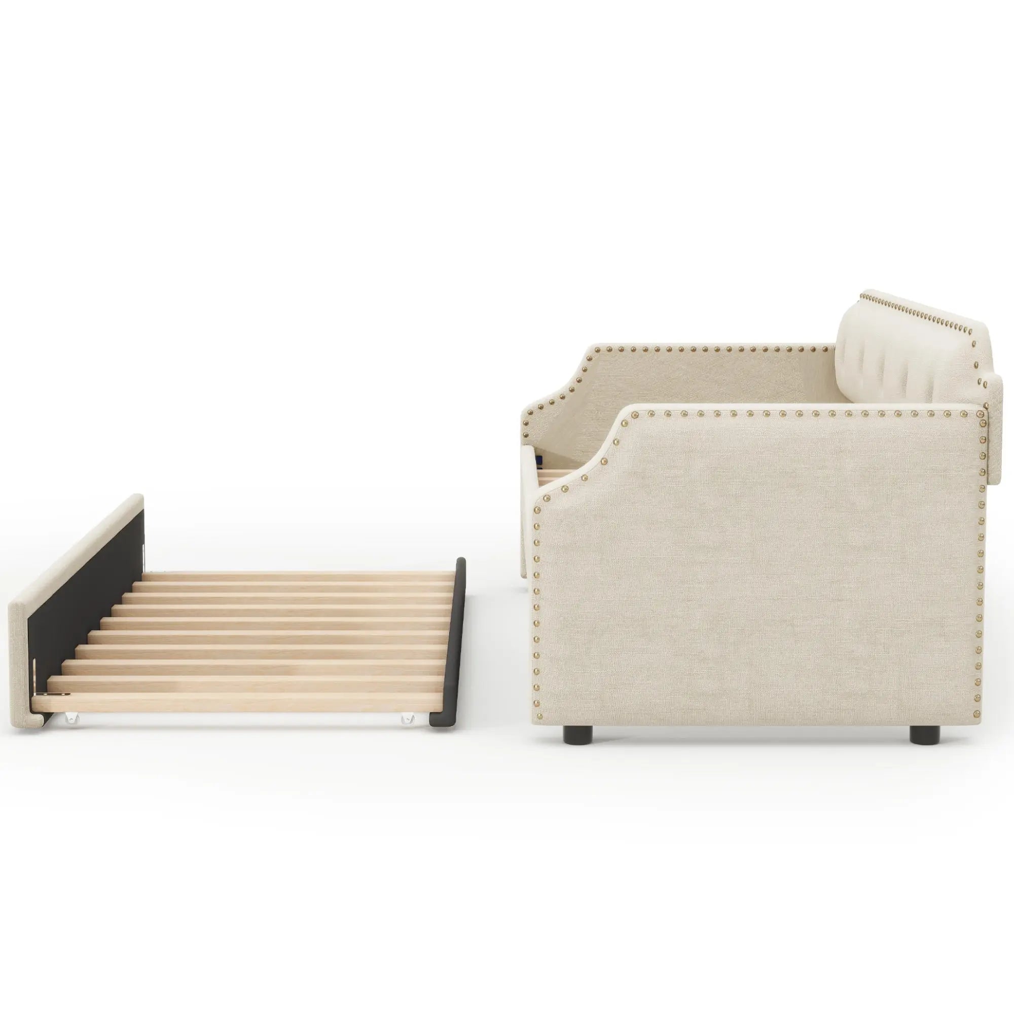 Bellemave® Twin Size Upholstered Daybed with Trundle - Bellemave