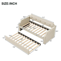 Bellemave® Twin Size Upholstered Daybed with Trundle - Bellemave