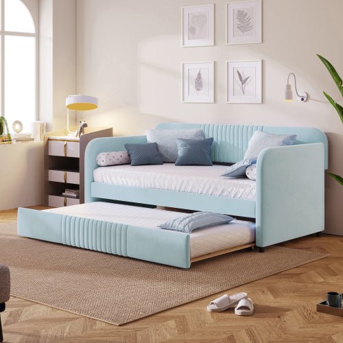 Bellemave® Twin Size Upholstered Daybed with Trundle Bed - Bellemave