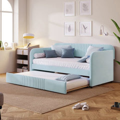Bellemave® Twin Size Upholstered Daybed with Trundle Bed - Bellemave