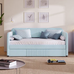 Bellemave® Twin Size Upholstered Daybed with Trundle Bed - Bellemave