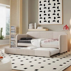 Bellemave® Twin Size Upholstered Daybed with Trundle Bed - Bellemave