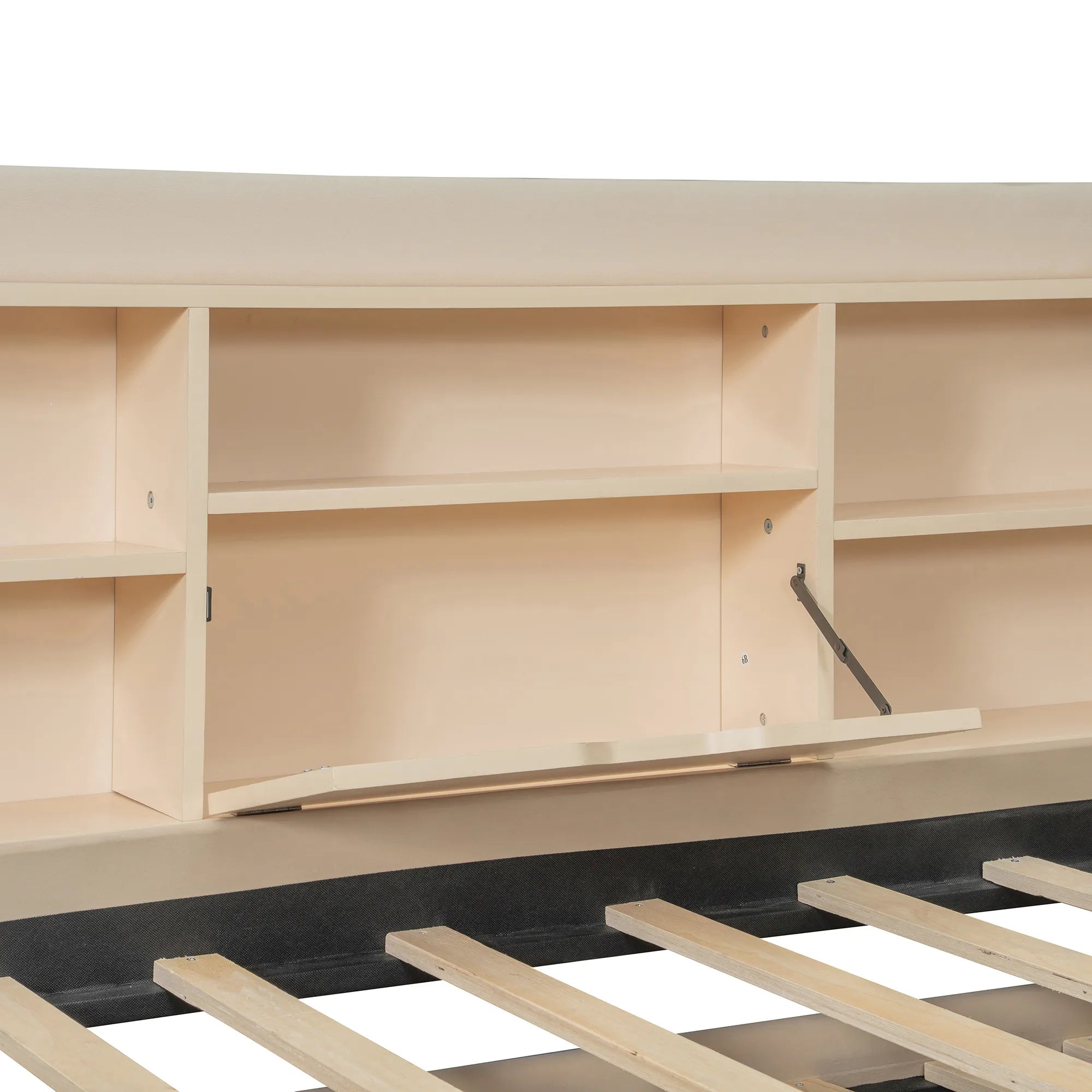 Bellemave® Twin Size Upholstered Daybed with Trundle, Storage Shelves, USB & Outlet - Bellemave