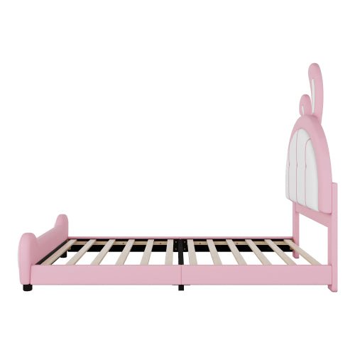 Bellemave® Twin Size Upholstered Platform Bed with Ribbit Shaped Headboard - Bellemave