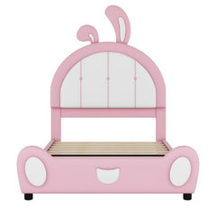 Bellemave® Twin Size Upholstered Platform Bed with Ribbit Shaped Headboard - Bellemave