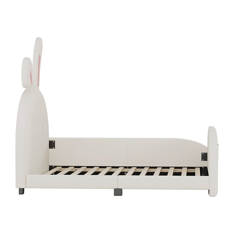 Bellemave® Twin Size Upholstered Rabbit - Shape Daybed with Headboard and Footboard - Bellemave