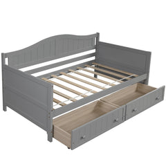 Bellemave® Twin Size Upholstery Daybed with 2 Drawers & Storage, Modern Sofa Bed with Wooden Slats, No Box Spring Required, for Living Room, Bedroom - Bellemave