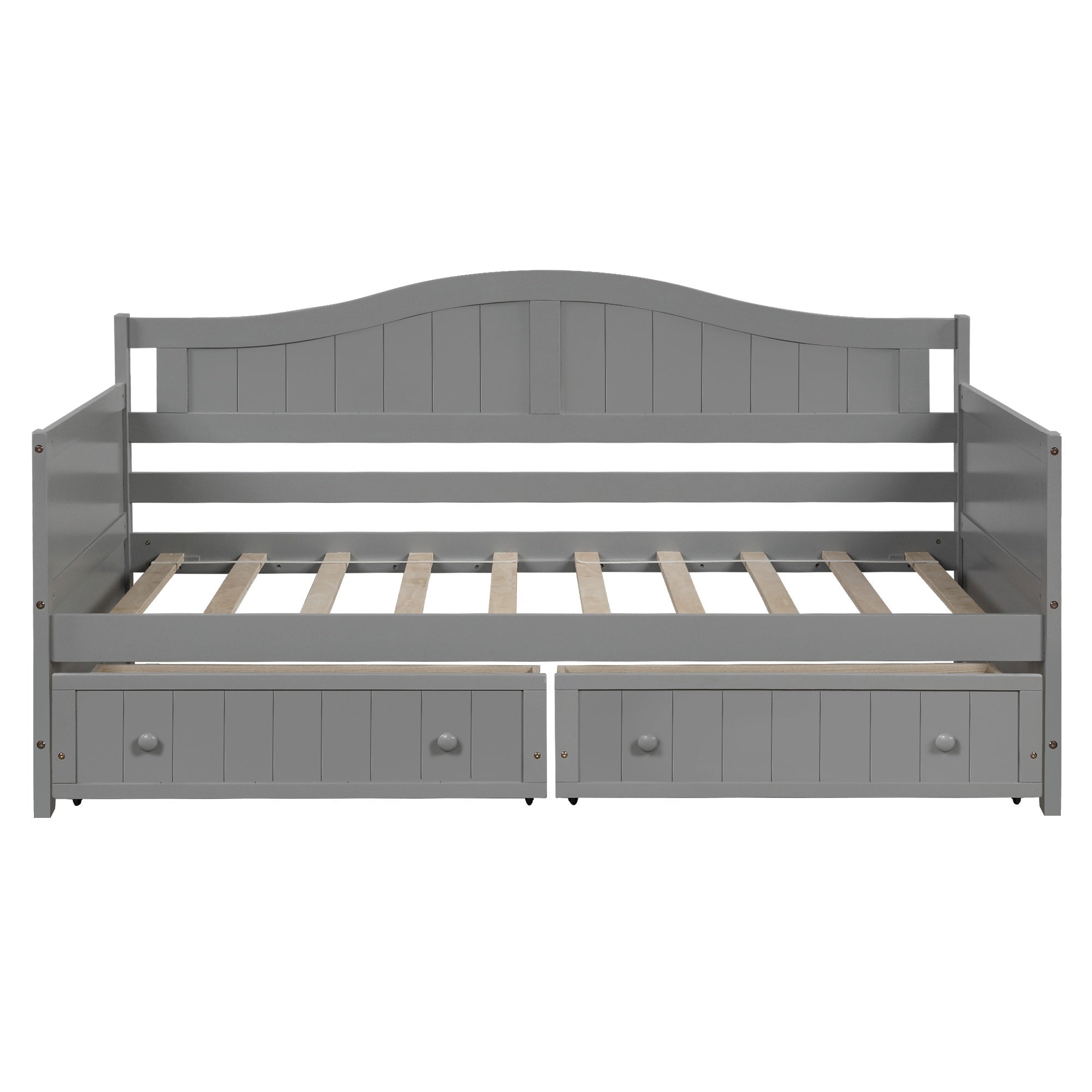Bellemave® Twin Size Upholstery Daybed with 2 Drawers & Storage, Modern Sofa Bed with Wooden Slats, No Box Spring Required, for Living Room, Bedroom - Bellemave