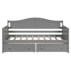 Bellemave® Twin Size Upholstery Daybed with 2 Drawers & Storage, Modern Sofa Bed with Wooden Slats, No Box Spring Required, for Living Room, Bedroom - Bellemave