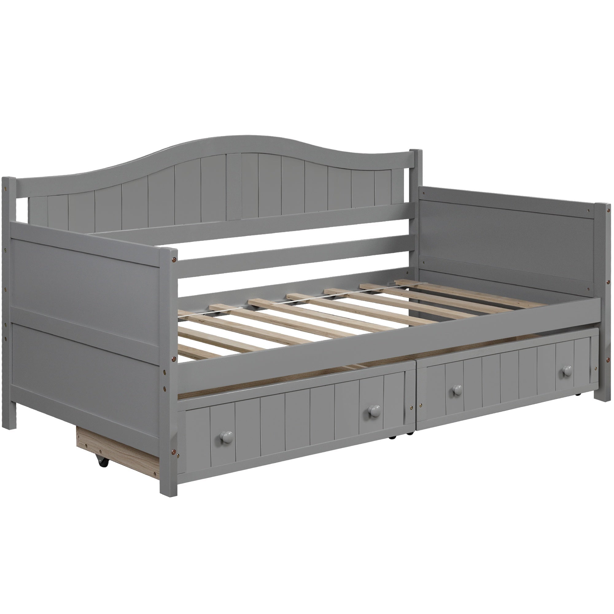 Bellemave® Twin Size Upholstery Daybed with 2 Drawers & Storage, Modern Sofa Bed with Wooden Slats, No Box Spring Required, for Living Room, Bedroom - Bellemave