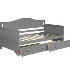Bellemave® Twin Size Upholstery Daybed with 2 Drawers & Storage, Modern Sofa Bed with Wooden Slats, No Box Spring Required, for Living Room, Bedroom - Bellemave