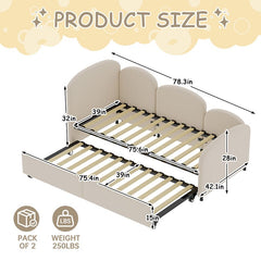 Bellemave® Twin Size Velvet Upholstered Daybed with Storage Drawers - Bellemave