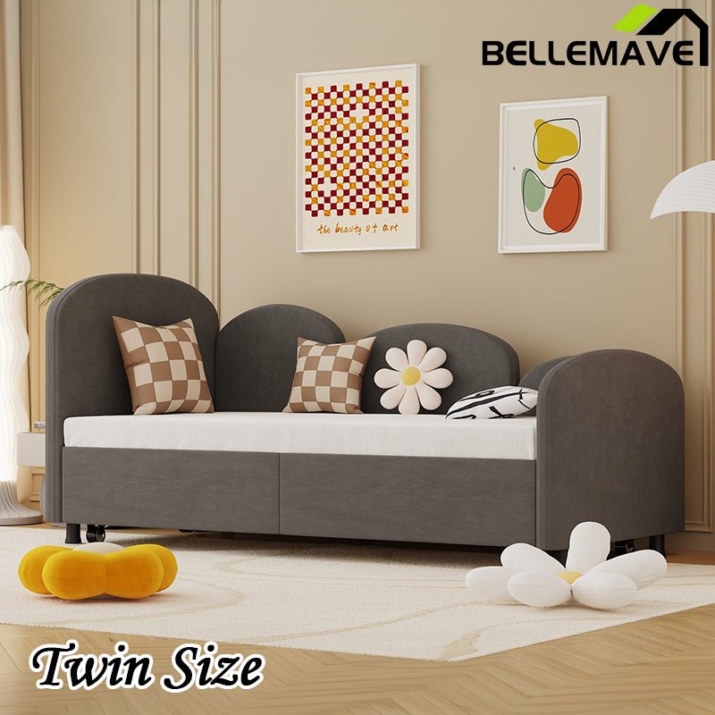 Bellemave® Twin Size Velvet Upholstered Daybed with Storage Drawers - Bellemave