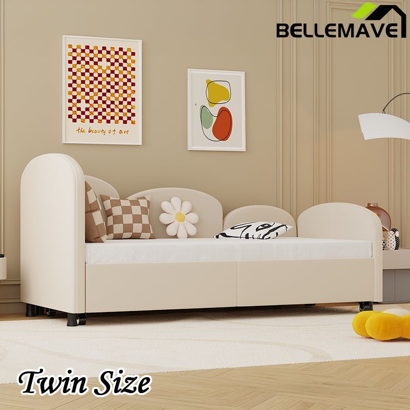 Bellemave® Twin Size Velvet Upholstered Daybed with Storage Drawers - Bellemave