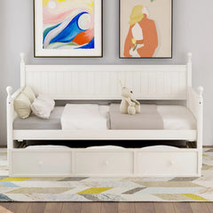Bellemave® Twin Size Wood Daybed with 3 Drawers - Bellemave