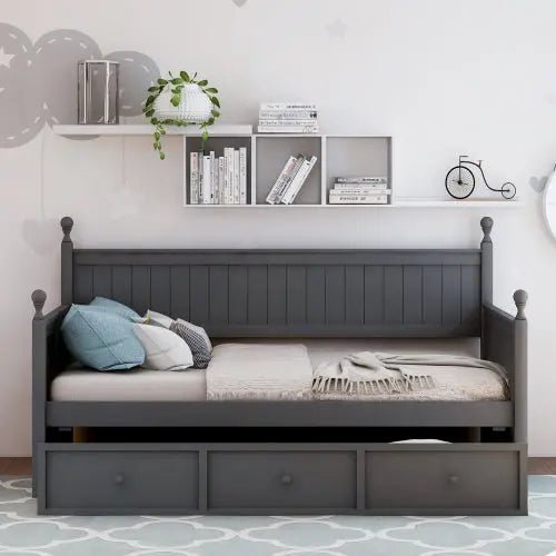 Bellemave® Twin Size Wood Daybed with 3 Drawers - Bellemave