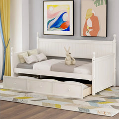 Bellemave® Twin Size Wood Daybed with 3 Drawers - Bellemave
