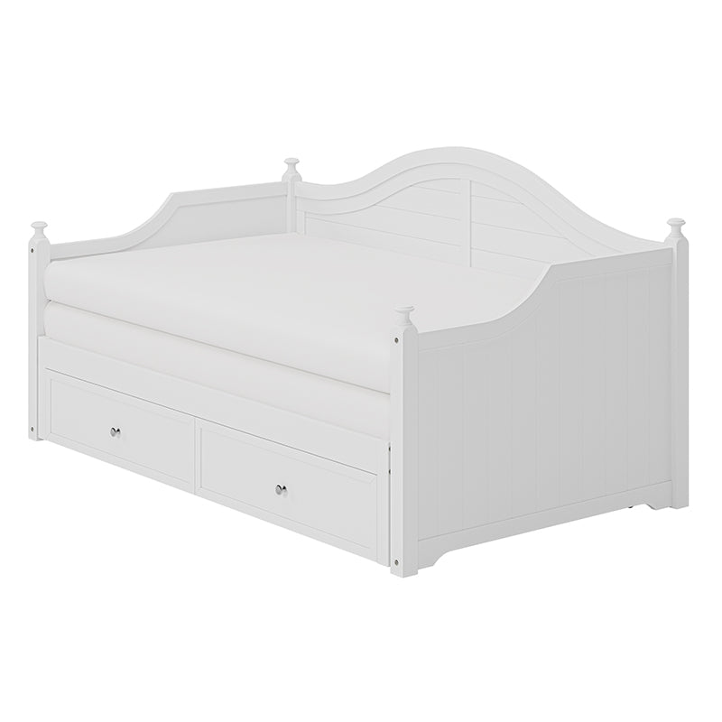 Bellemave® Twin Size Wood Daybed with Extended Pop Up Trundle and Storage Drawers - Bellemave