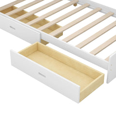Bellemave® Twin Size Wood Daybed with Storage Headboard, Shelves and 2 Drawers - Bellemave