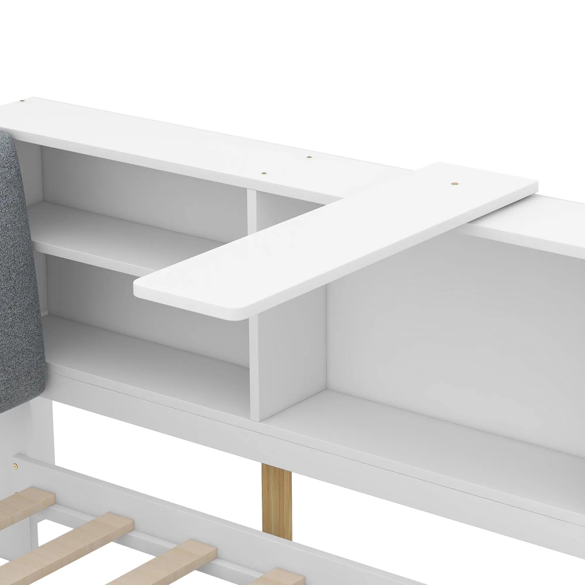 Bellemave® Twin Size Wood Daybed with Storage Headboard, Shelves and 2 Drawers - Bellemave