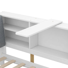 Bellemave® Twin Size Wood Daybed with Storage Headboard, Shelves and 2 Drawers - Bellemave