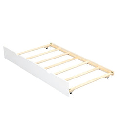 Bellemave® Twin Size Wood Daybed with Storage Shelves, USB and Trundle - Bellemave