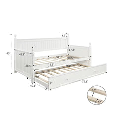 Bellemave® Twin Size Wood Daybed with Trundle - Bellemave