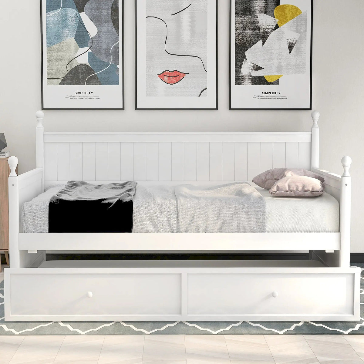 Bellemave® Twin Size Wood Daybed with Trundle - Bellemave
