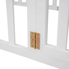Bellemave® Twin Size Wood Floor Bed Frame with Fence and Door - Bellemave