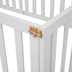Bellemave® Twin Size Wood Floor Bed Frame with Fence and Door - Bellemave