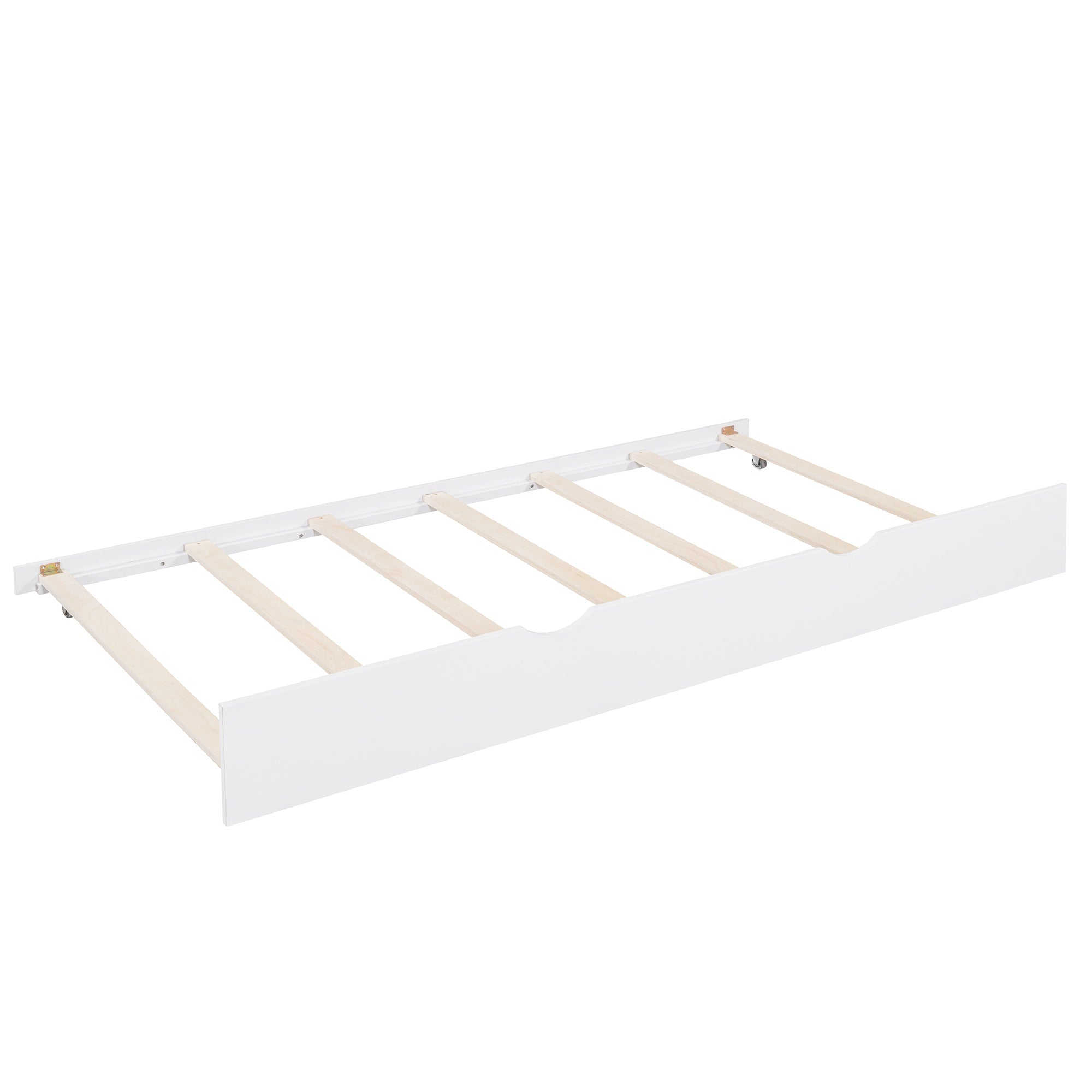 Bellemave® Twin Size Wood House Beds with Trundle and Storage Shelves, Kids Montessori Playhouse Bed, White - Bellemave