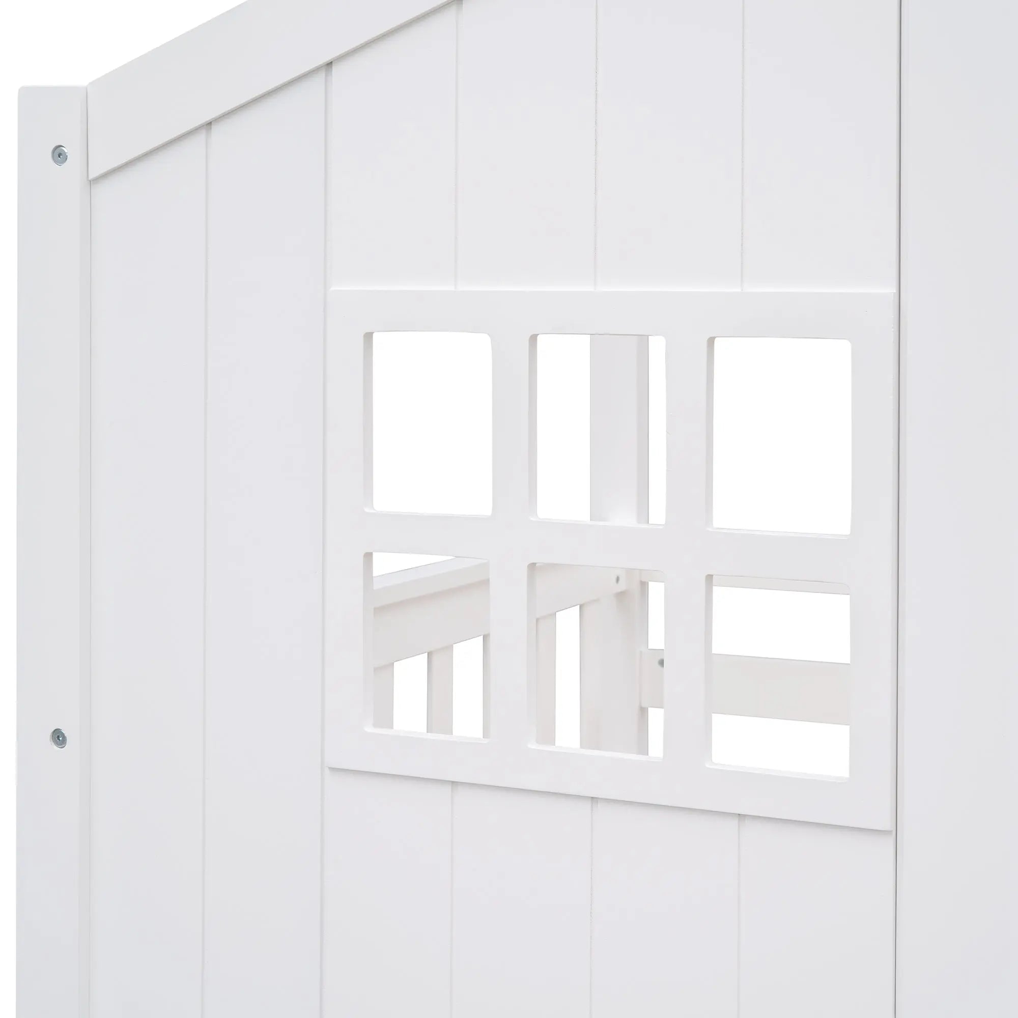 Bellemave® Twin Size Wood House Bunk Bed with Ladder - Bellemave