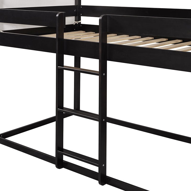 Bellemave® Twin Size Wood House Bunk Bed with Tent - Bellemave