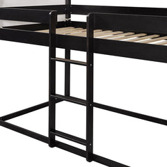 Bellemave® Twin Size Wood House Bunk Bed with Tent - Bellemave