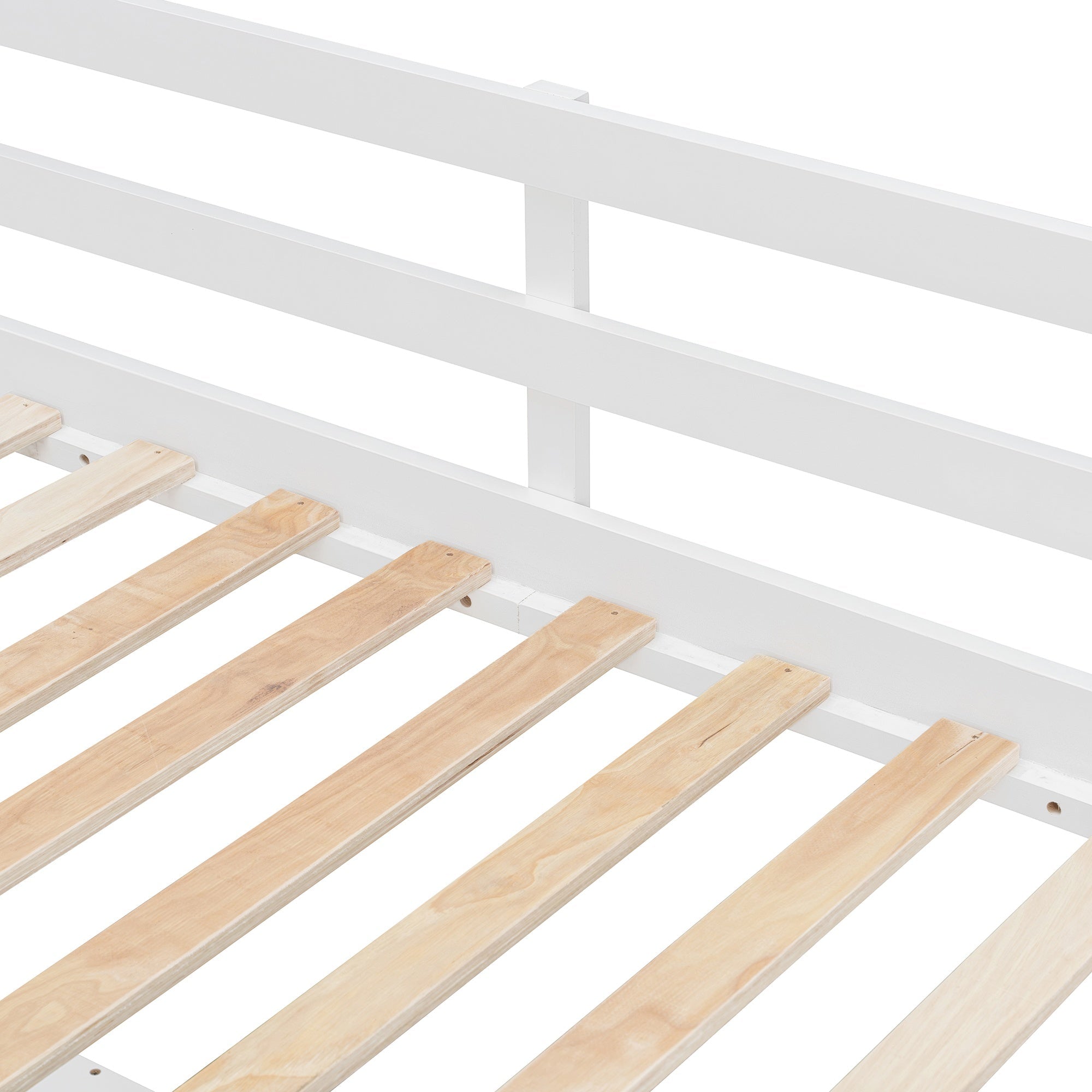 Bellemave® Twin Size Wood Loft Bed with Desk, Stairs & Storage, Space Saving Bed with Lights, 2 Drawers & Guardrails - Bellemave