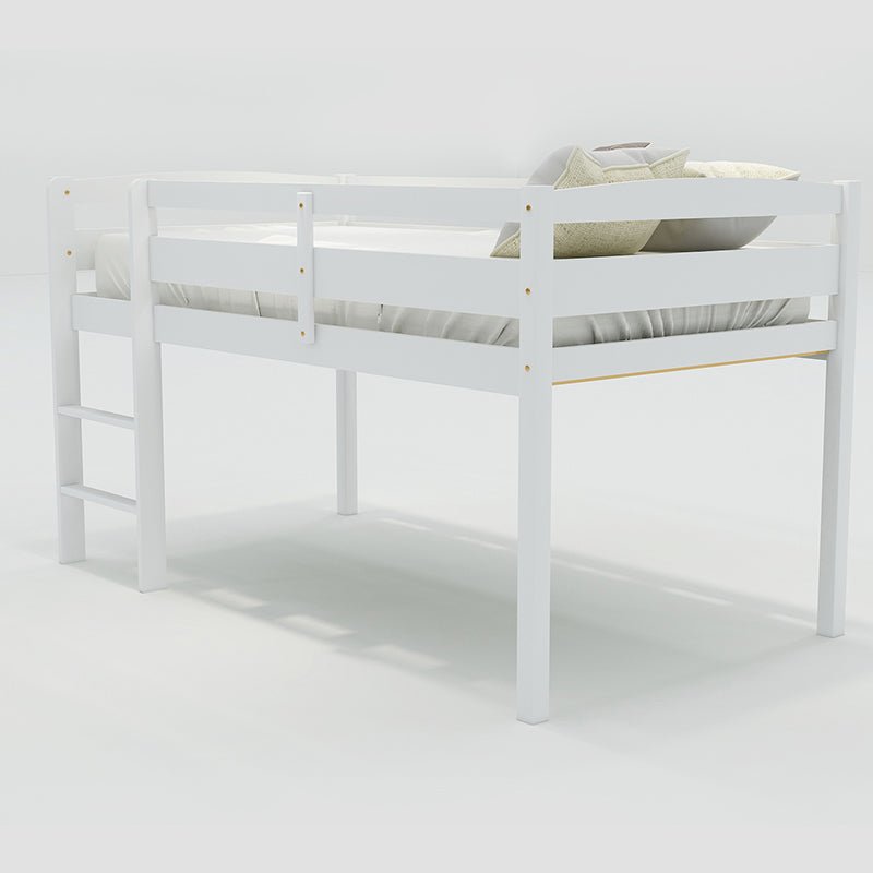 Bellemave® Twin Size Wood Low Loft Bed with Ladder - Bellemave
