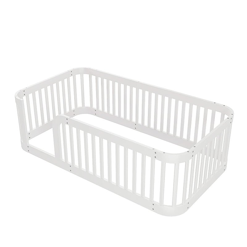 Bellemave® Twin Size Wood Montessori Floor Bed with Fence - Bellemave