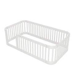 Bellemave® Twin Size Wood Montessori Floor Bed with Fence - Bellemave