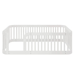 Bellemave® Twin Size Wood Montessori Floor Bed with Fence - Bellemave