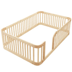 Bellemave® Twin Size Wood Montessori Floor Bed with Fence - Bellemave