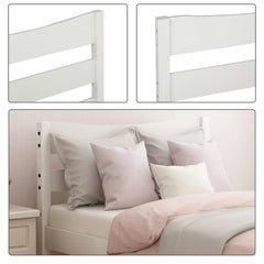 Bellemave® Twin Size Wood Platform Bed with Headboard - Bellemave