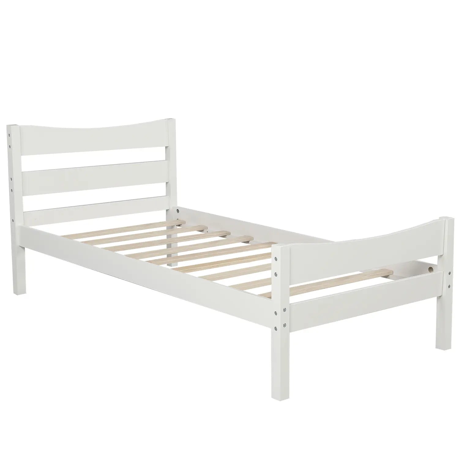 Bellemave® Twin Size Wood Platform Bed with Headboard - Bellemave