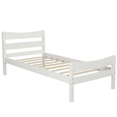 Bellemave® Twin Size Wood Platform Bed with Headboard - Bellemave