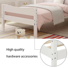 Bellemave® Twin Size Wood Platform Bed with Headboard - Bellemave