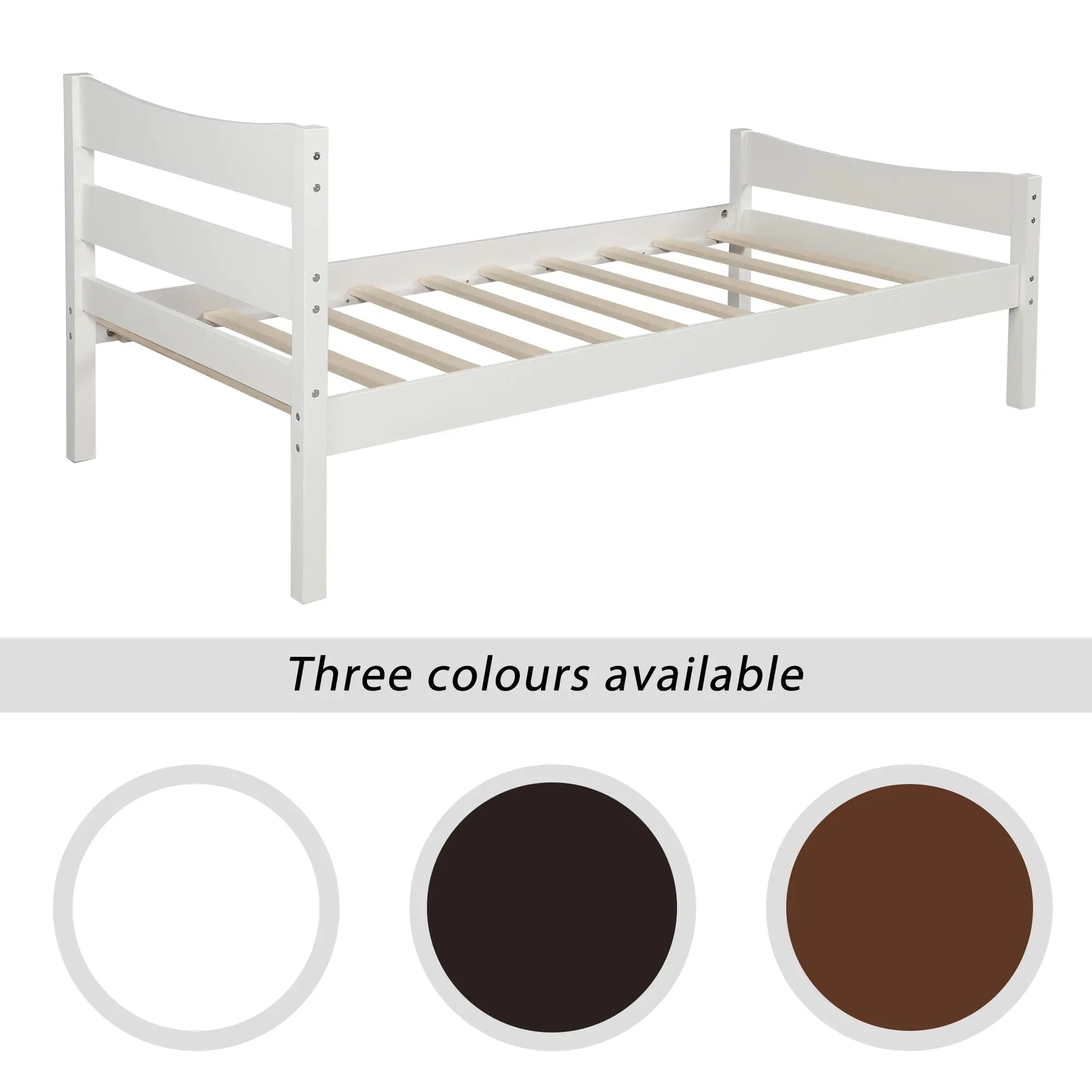Bellemave® Twin Size Wood Platform Bed with Headboard - Bellemave
